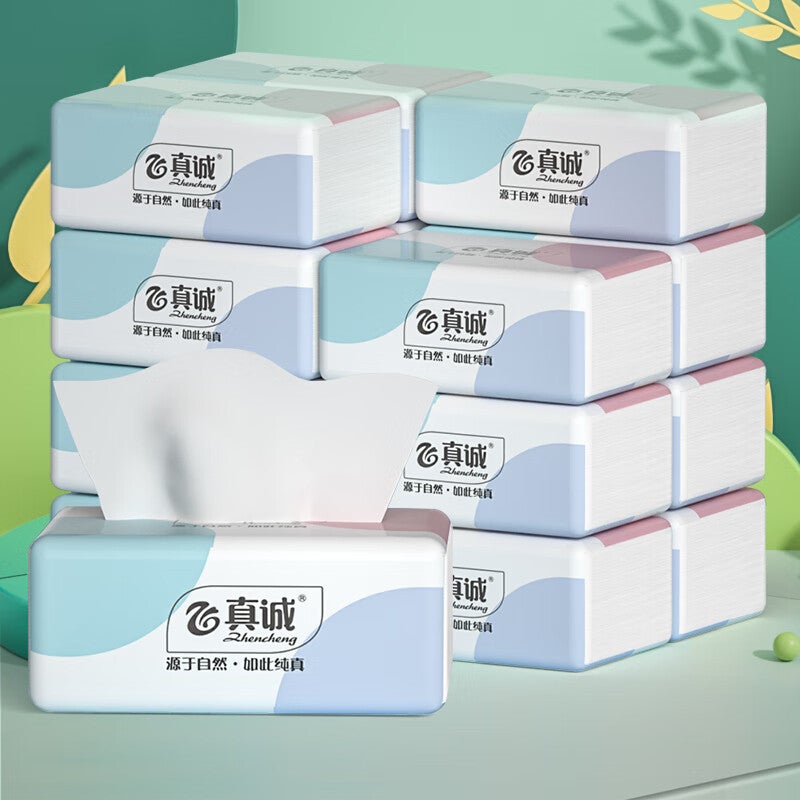 Sincere 50 Packs Of Whole Box Napkins Affordable Wood Pulp Four-Layer Thick El Catering Paper Napkins - Image 2